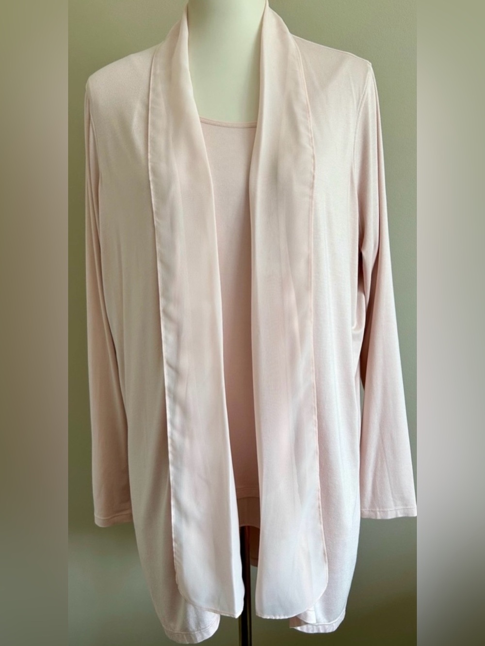 NWT-Lauren Woman by Ralph Lauren Viscose Cardi Twinset in Pale Rose